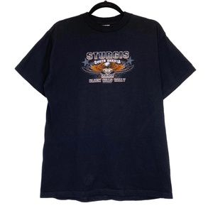 Sturgis South Dakota T-Shirt Black Biker Medium Black Hills Rally 2008 Shirt Y2K